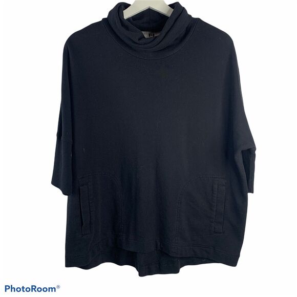 Roots Canada Size M Sweatshirt Shirt Cowl Turtleneck Neck Short Dolman Sleeve - Picture 1 of 8